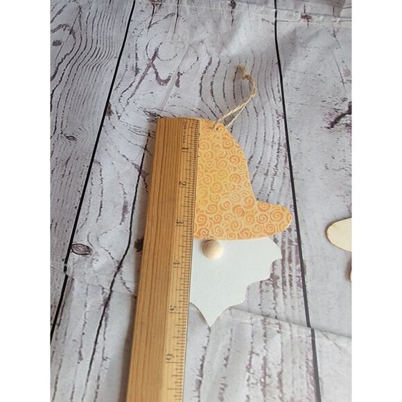 Fall Gnome Wood Ornaments Decor Fall Tree Handmade Orange Yellow - Picture 7 of 8